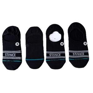 Set Of 4 Women's Stance Socks Casual No Show Light Cushion Black Size L